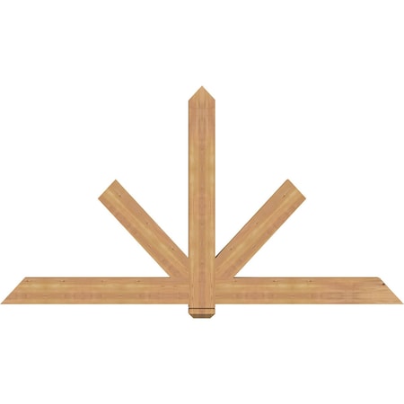 Ekena Millwork Kennewick Timber Gable Bracket, Western Red Cedar, 84"W x 45"H x 3 1/2"D x 5 1/2"F, 13/12 Pitch GBW084X45X0406KEN00SWR